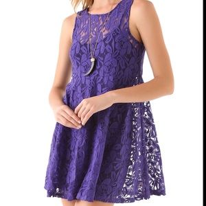 FREE PEOPLE Deep Purple Lace Dress Size Medium